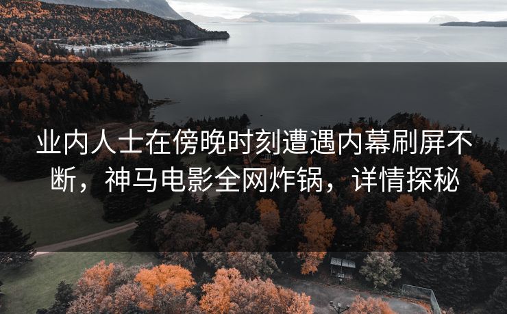 业内人士在傍晚时刻遭遇内幕刷屏不断,神马电影全网炸锅,详情探秘