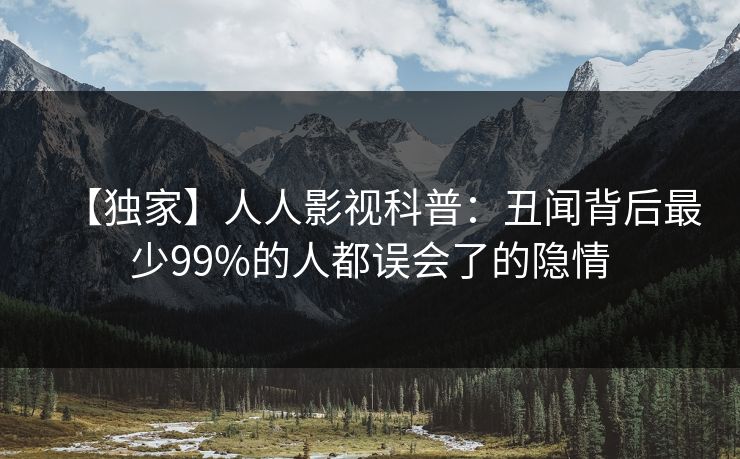【独家】人人影视科普:丑闻背后最少99%的人都误会了的隐情
