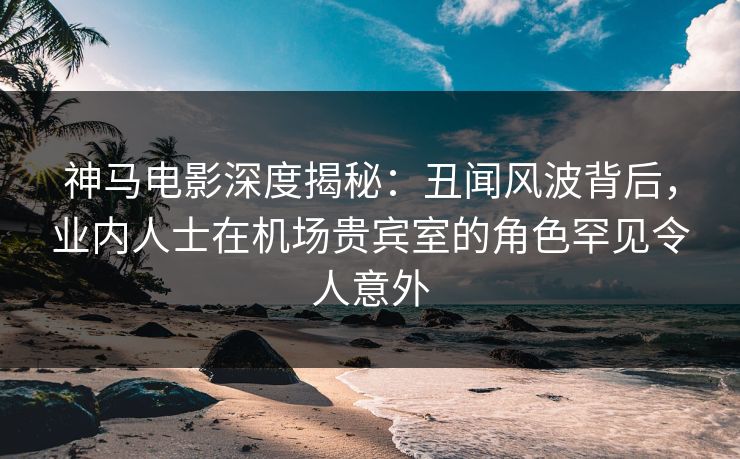 神马电影深度揭秘:丑闻风波背后,业内人士在机场贵宾室的角色罕见令人意外