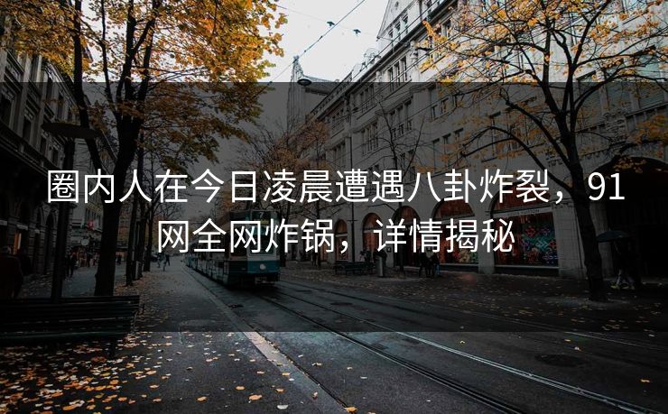 圈内人在今日凌晨遭遇八卦炸裂，91网全网炸锅，详情揭秘