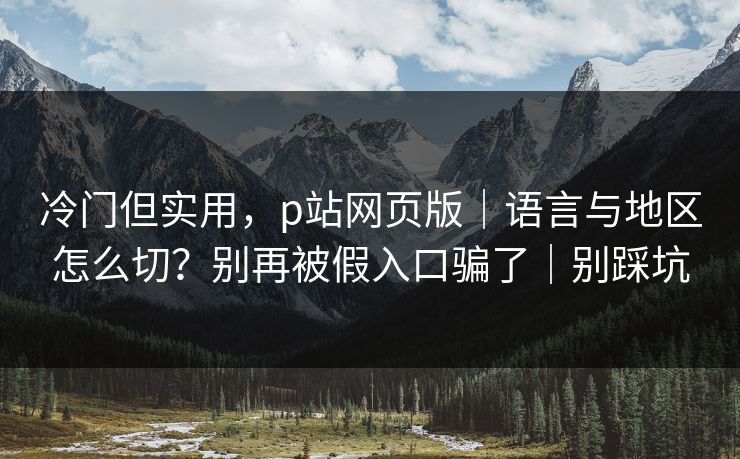 冷门但实用，p站网页版｜语言与地区怎么切？别再被假入口骗了｜别踩坑